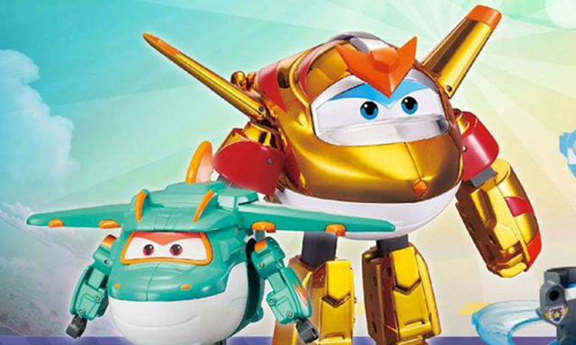 Toys Kingdom karakter super dari Super Wings Season 6 Golden Boy dan Transforming Tino