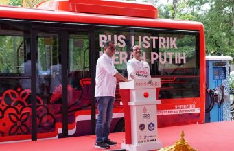 Peluncuran Bus Listrik Merah Putih delegasi peserta KTT G20 di Bali