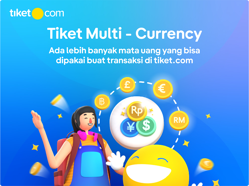 .com meluncurkan fitur Tiket Multi - Currency. Melalui fitur ini, customer dari berbagai belahan dunia dapat bertransaksi di tiket.com menggunakan 16 mata uang.